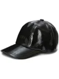 MSGM logo-embroidered faux-leather baseball cap - Black