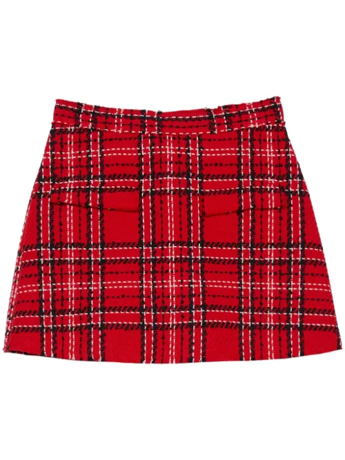 MSGM short à carreaux - Rouge - MSGM - Modalova