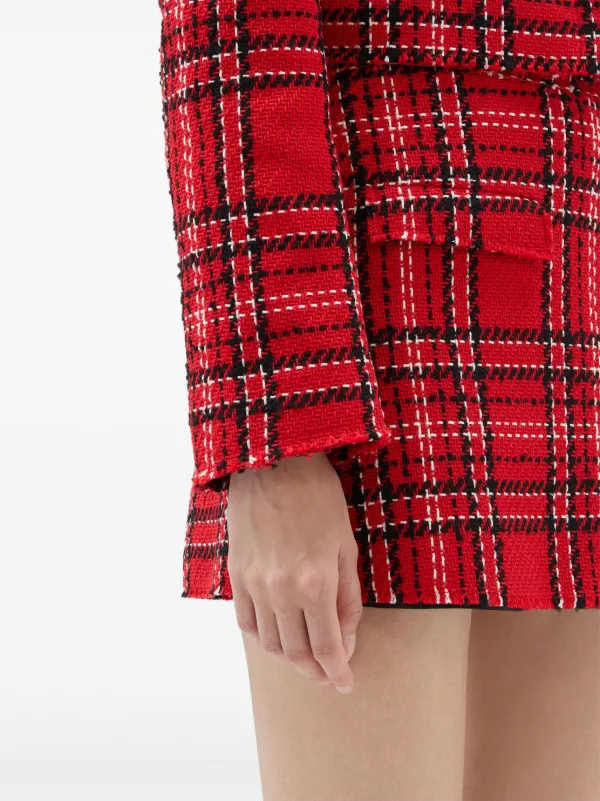 MSGM Check Shorts | Red | FARFETCH GE