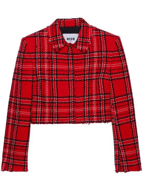 MSGM check tweed jacket