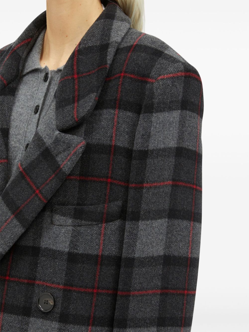 Versace checked double-breasted coat Women