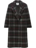 MSGM checked double-breasted coat - Grey