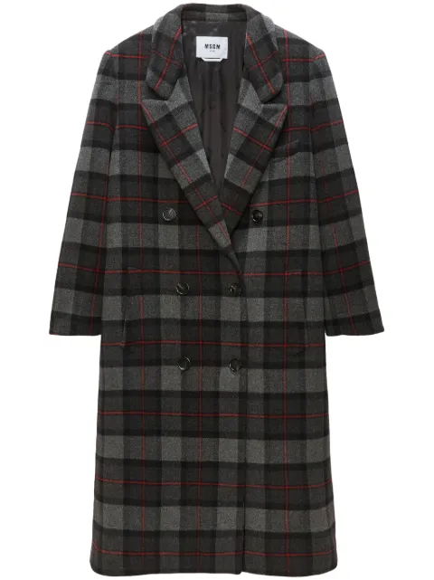 MSGM checked double-breasted coat