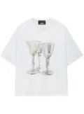 MSGM shimmer-print cotton T-shirt - White