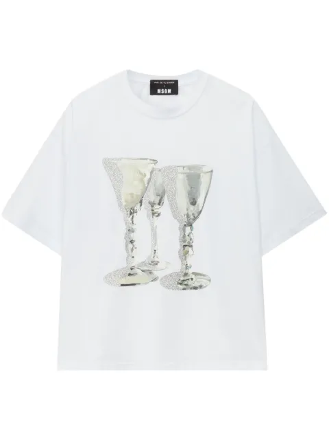 MSGM shimmer-print cotton T-shirt