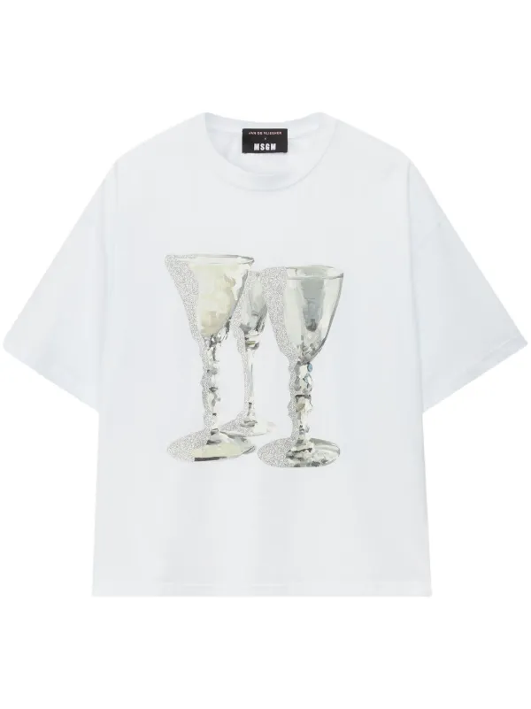 MSGM プリント Tシャツ | ホワイト | FARFETCH JP