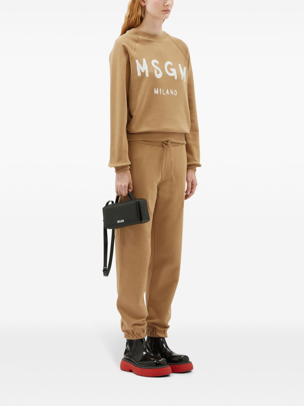 MSGM Sweater met logoprint - Beige