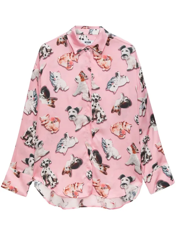 MSGM グラフィック シャツ | ピンク | FARFETCH JP