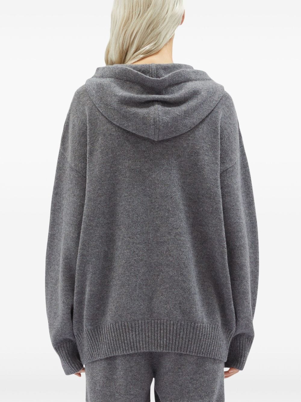 Shop Msgm Embroidered-logo Knitted Sweatshirt In Grey