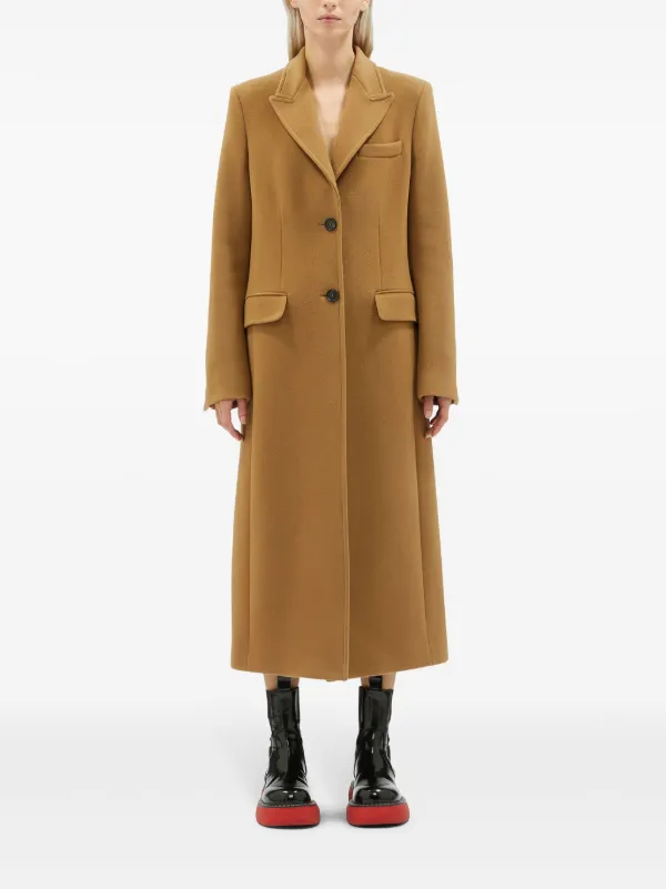 MSGM ノッチドラペル コート | ブラウン | FARFETCH JP