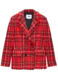 MSGM check double-breasted blazer - Red