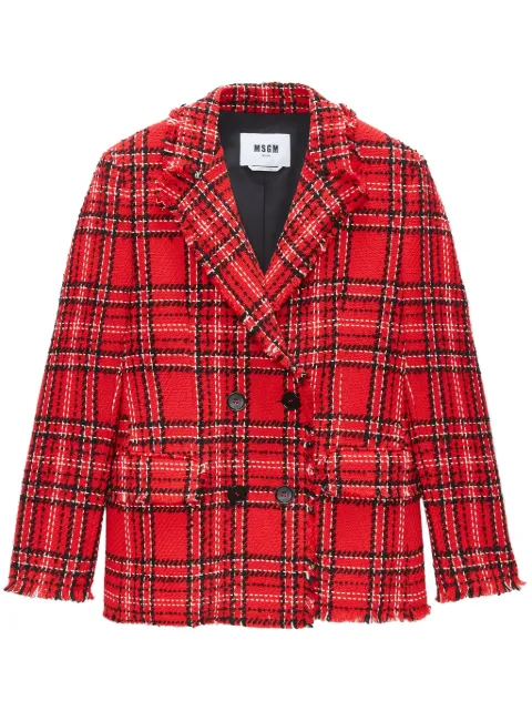 MSGM check double-breasted blazer