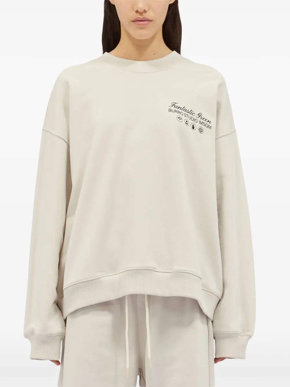MSGM Sweater met logoprint Beige