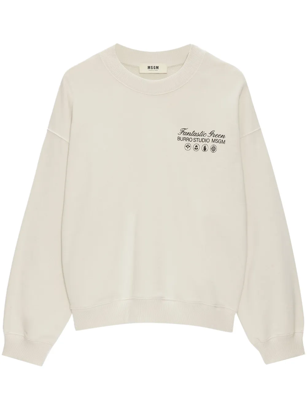 MSGM sudadera con cuello redondo y logo estampado | neutro | Image 1