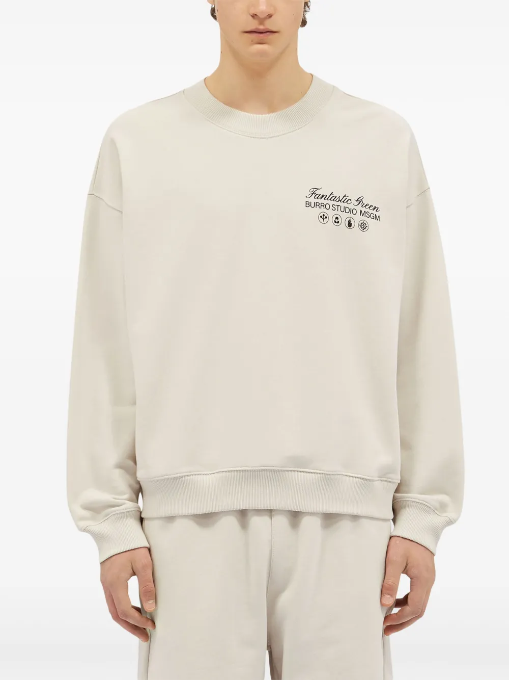 MSGM Sweater met logoprint Beige