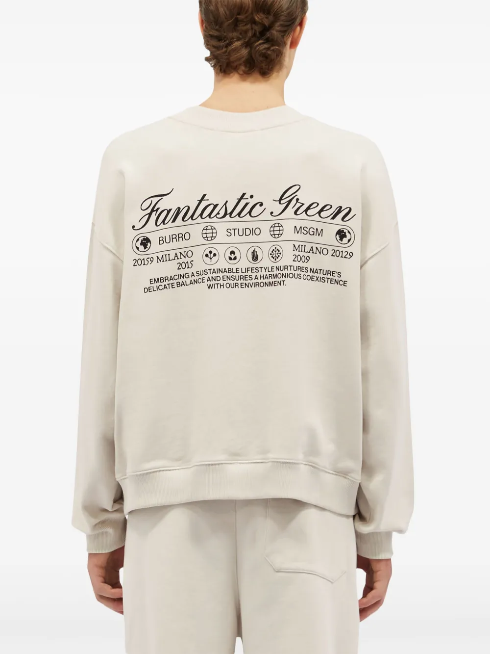 MSGM Sweater met logoprint Beige