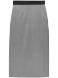 MSGM logo-embroidered maxi skirt - Grey