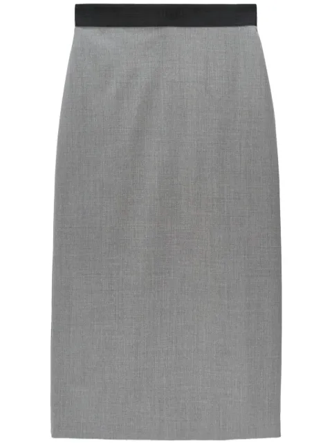 MSGM logo-embroidered maxi skirt