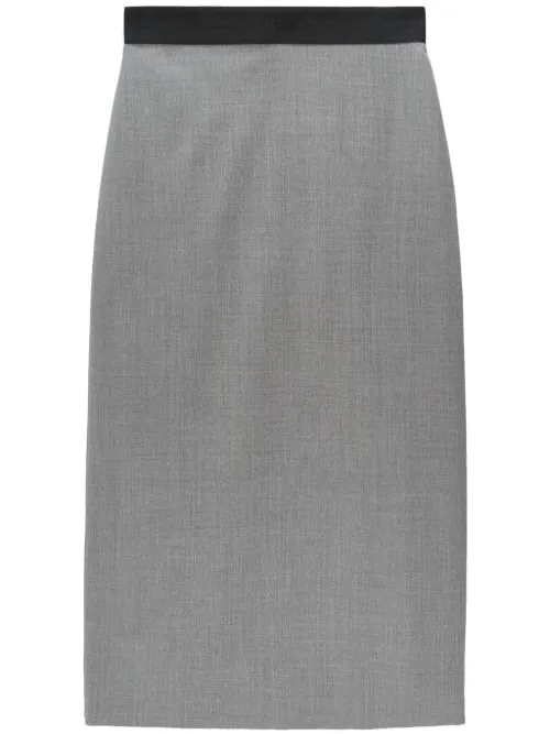 Jupe longue à logo brodé - MSGM - Modalova