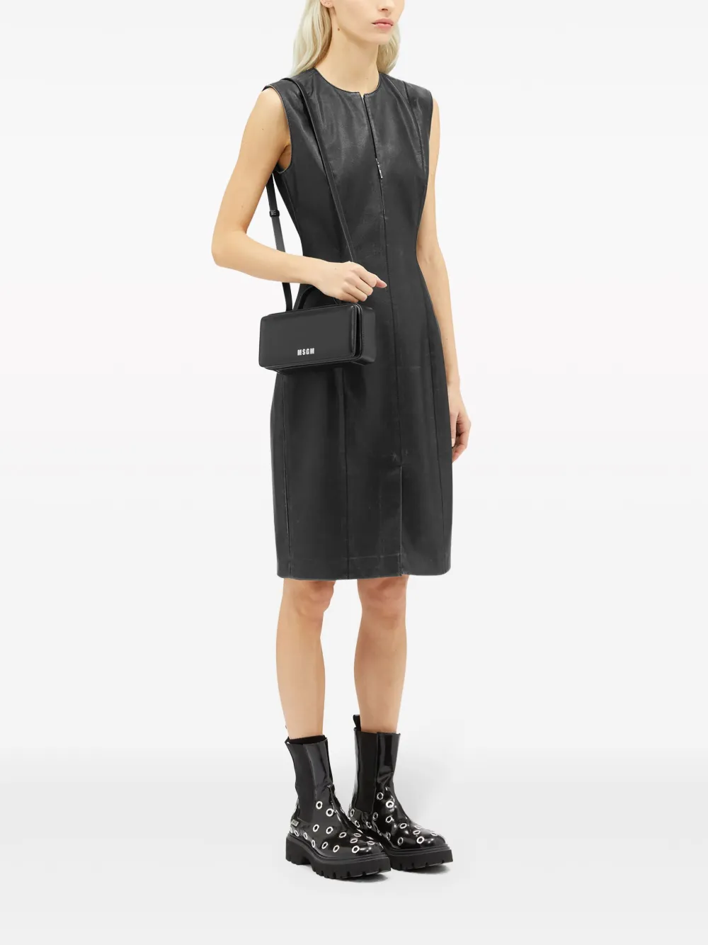 MSGM Midi-jurk met halve rits - Zwart