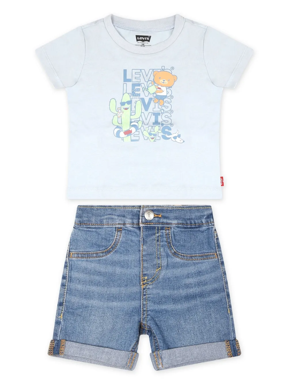 Levi's Kids ロゴ パンツ セット - ブルー Levi's Kids ロゴ パンツ セット - ブルー