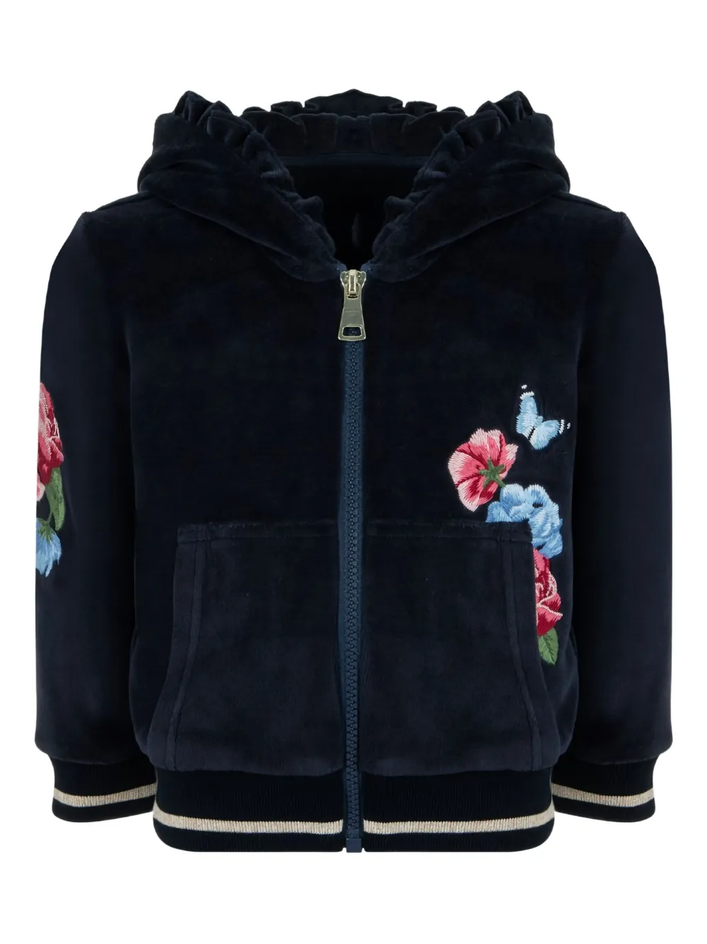 Lapin House Trainingspak met geborduurde bloemen Blauw