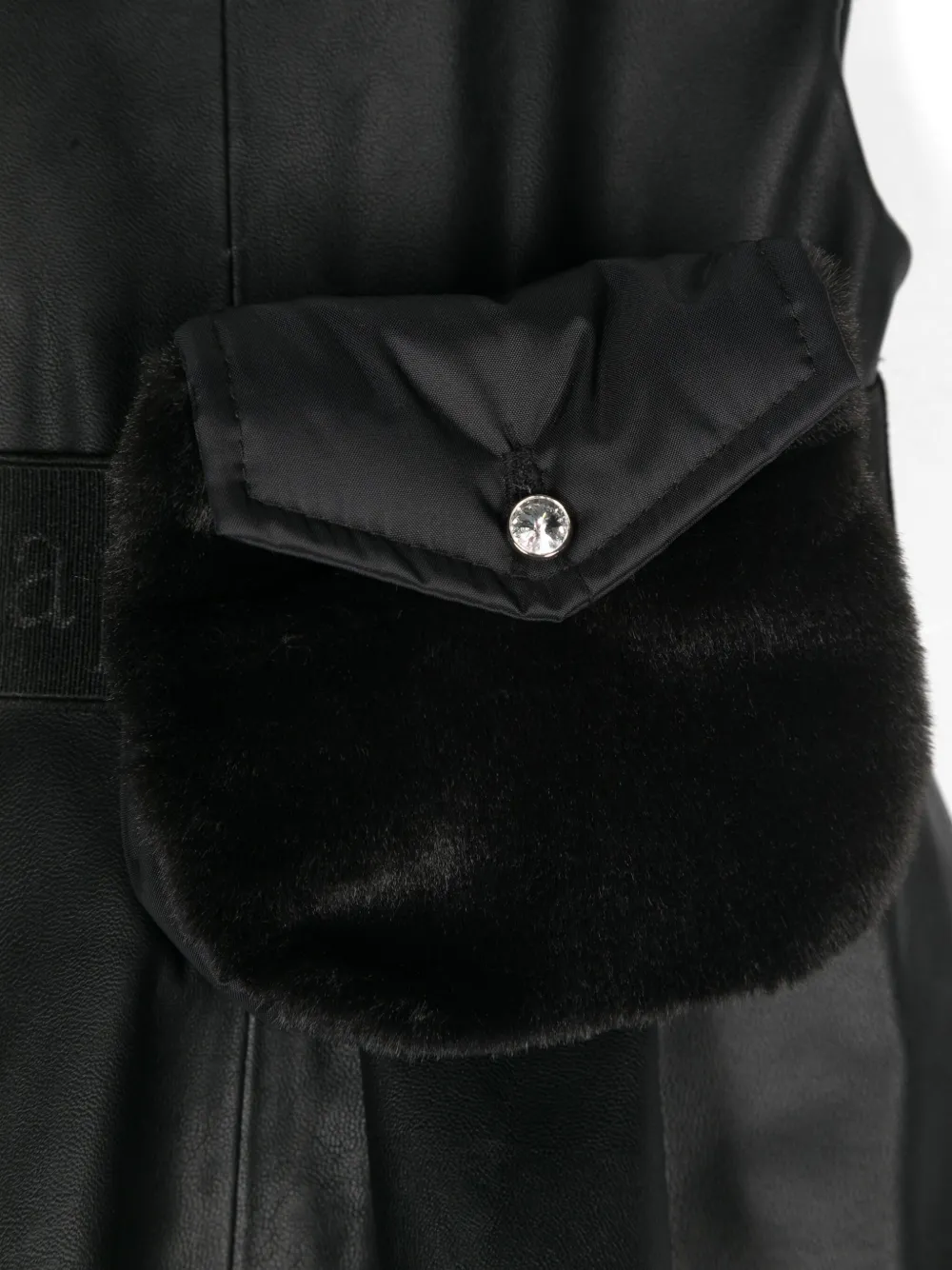 Lapin House Flared jurk van imitatieleer Zwart