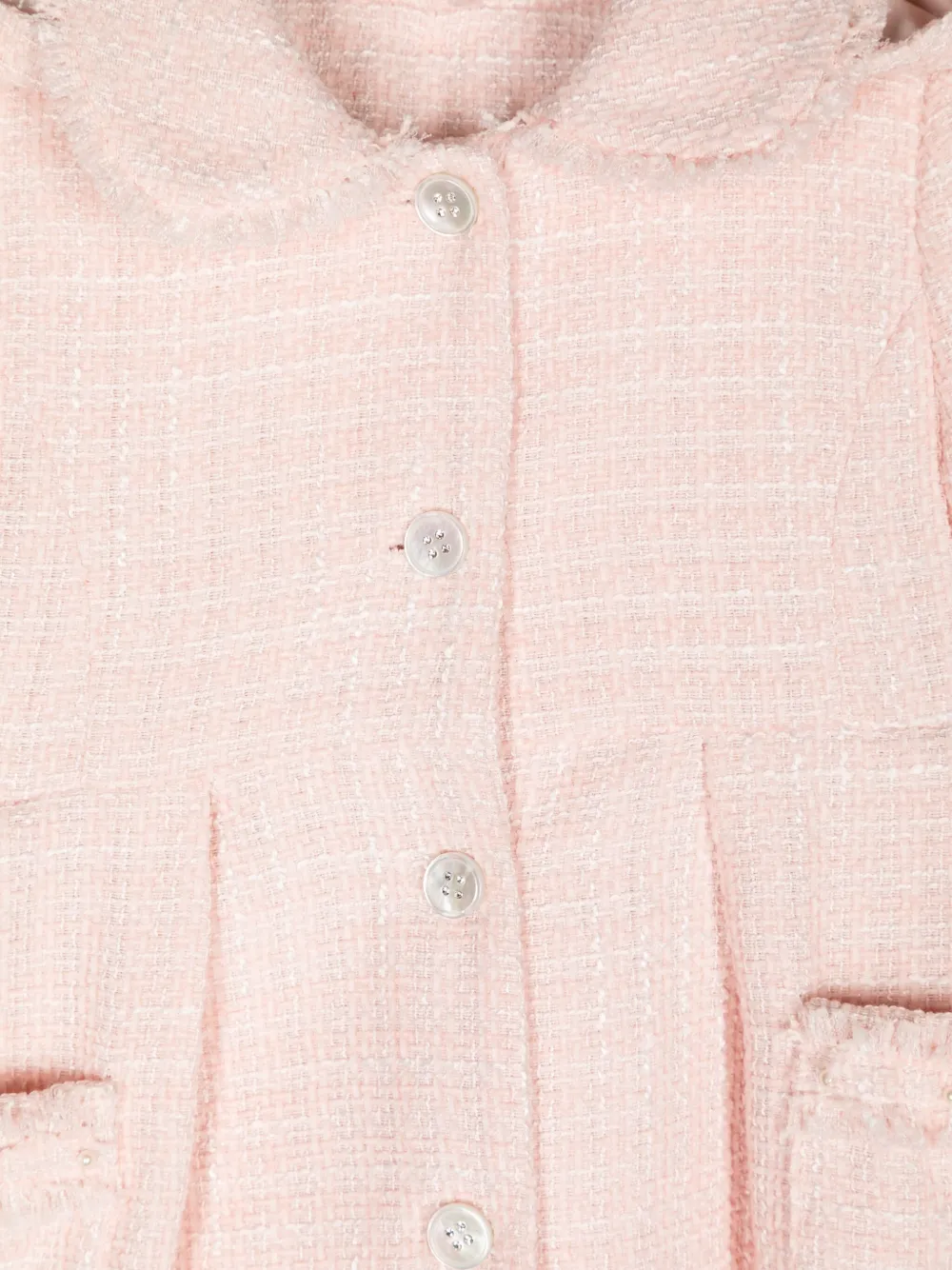 Lapin House Geplooide tweed jas Roze