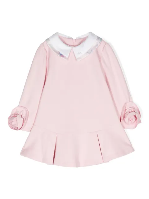 Lapin House floral-appliqué pleated dress
