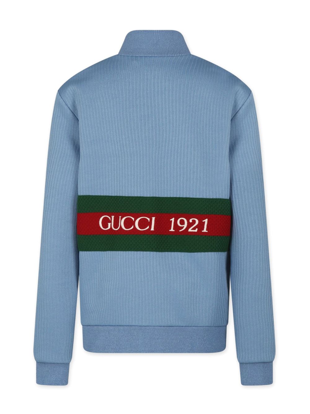 Gucci Kids Web-stripe zip-up sweatshirt - Blue