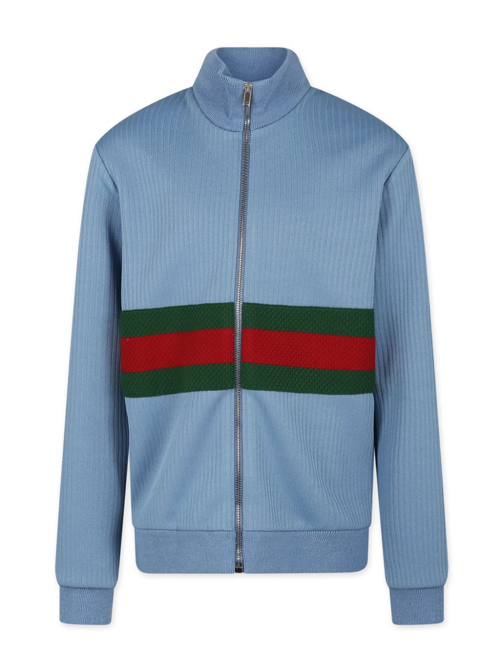 Gucci Kids Web-stripe zip-up sweatshirt - Blue