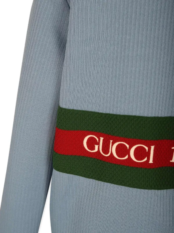 Gucci Kids Web stripe zip up sweatshirt kids Polyester 10 Blue