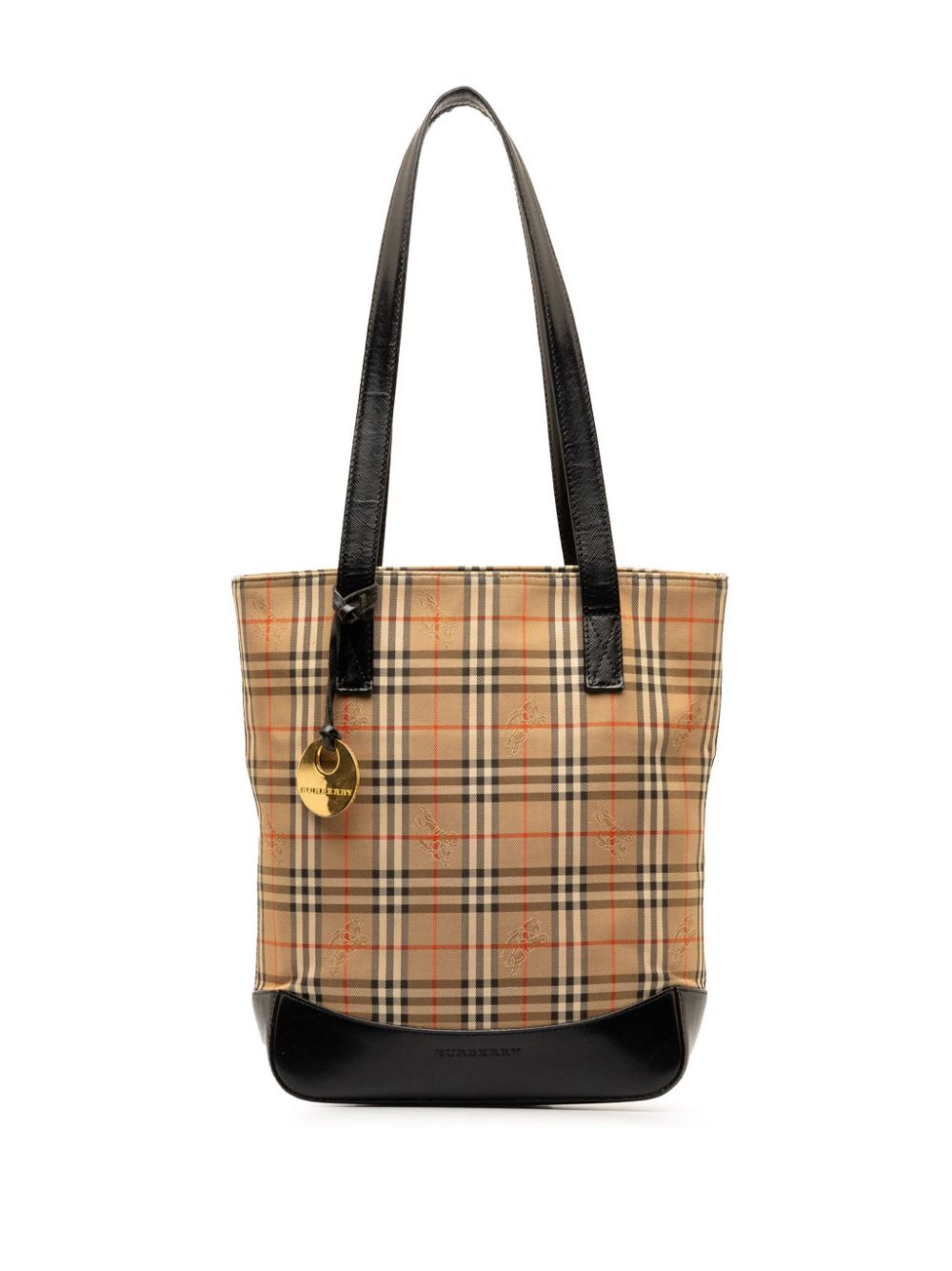 Pre-owned Burberry 2000-2010 Haymarket Check Tote Bag In Brown