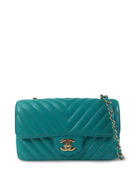 CHANEL Pre-Owned 2016-2017 Mini Chevron Quilted Lambskin Rectangular Flap crossbody bag