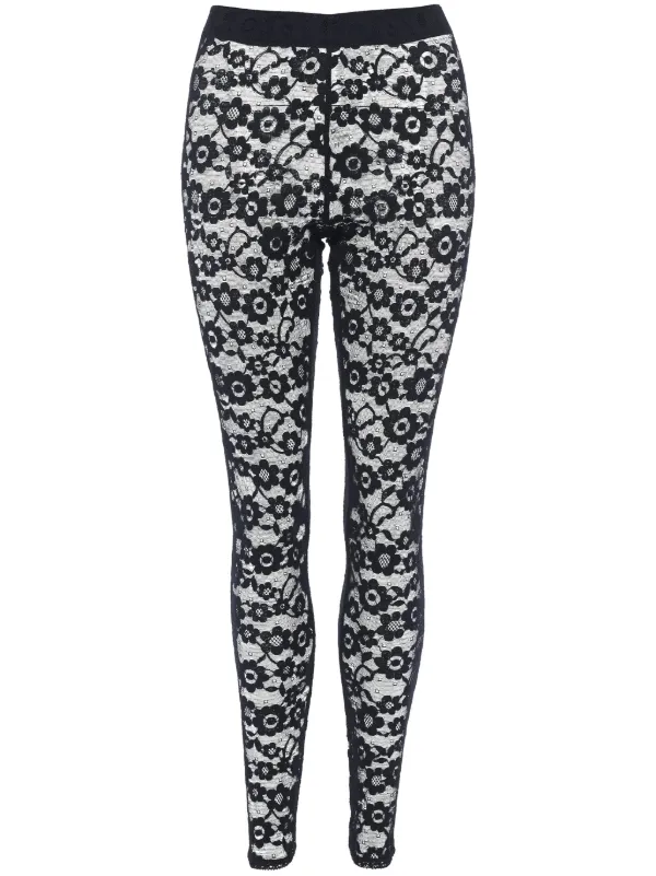 ERES Fleurie ankle-length Lace Tights Black FARFETCH GE