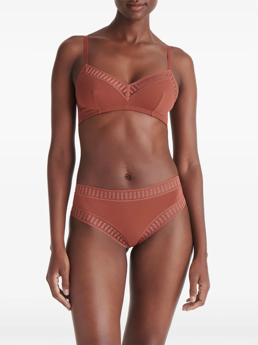 Eres Gabby Graphic Tanga Briefs In Brown