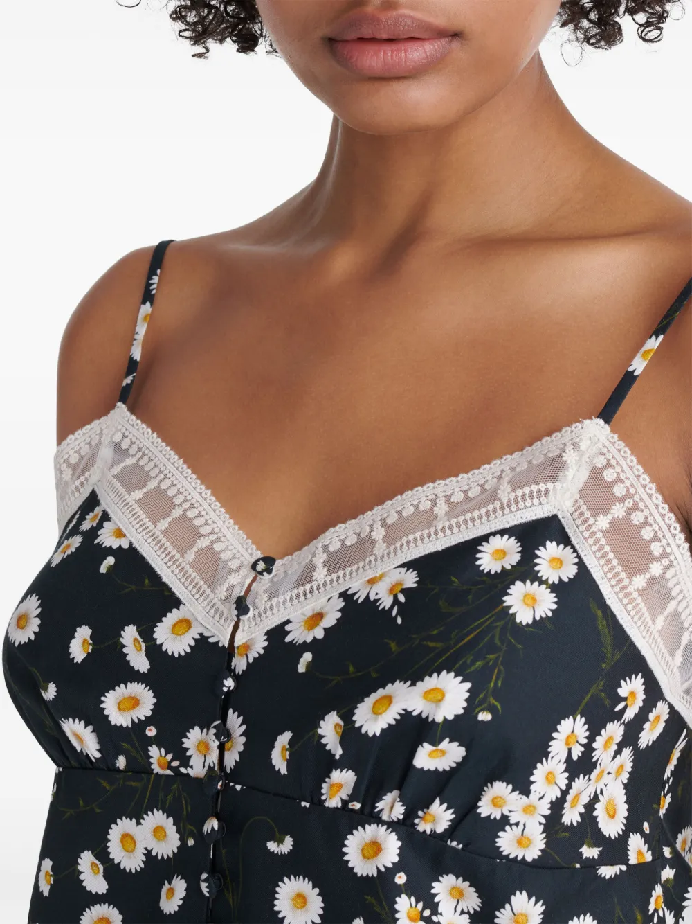 ERES Toi pyjamatop met bloemenprint Zwart