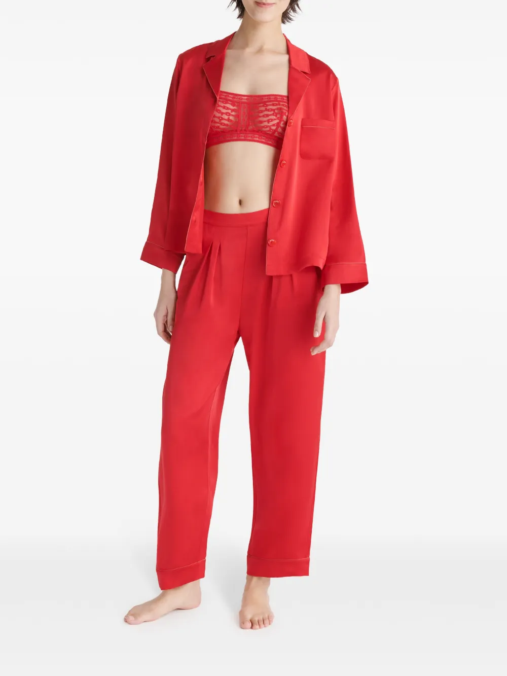 ERES Mondain zijden pyjamabroek Rood