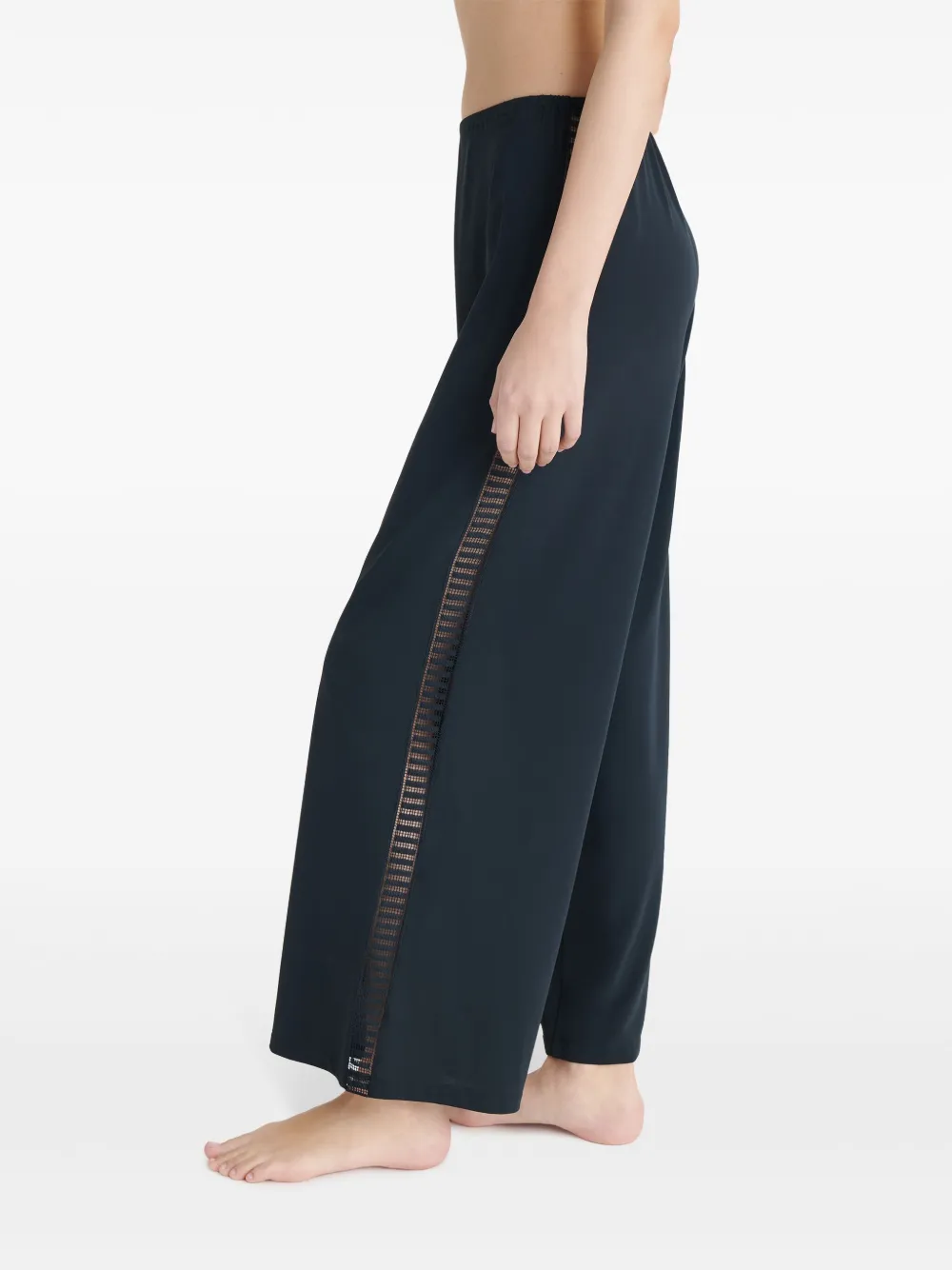ERES Virginie broek met vlak van kant en print Blauw