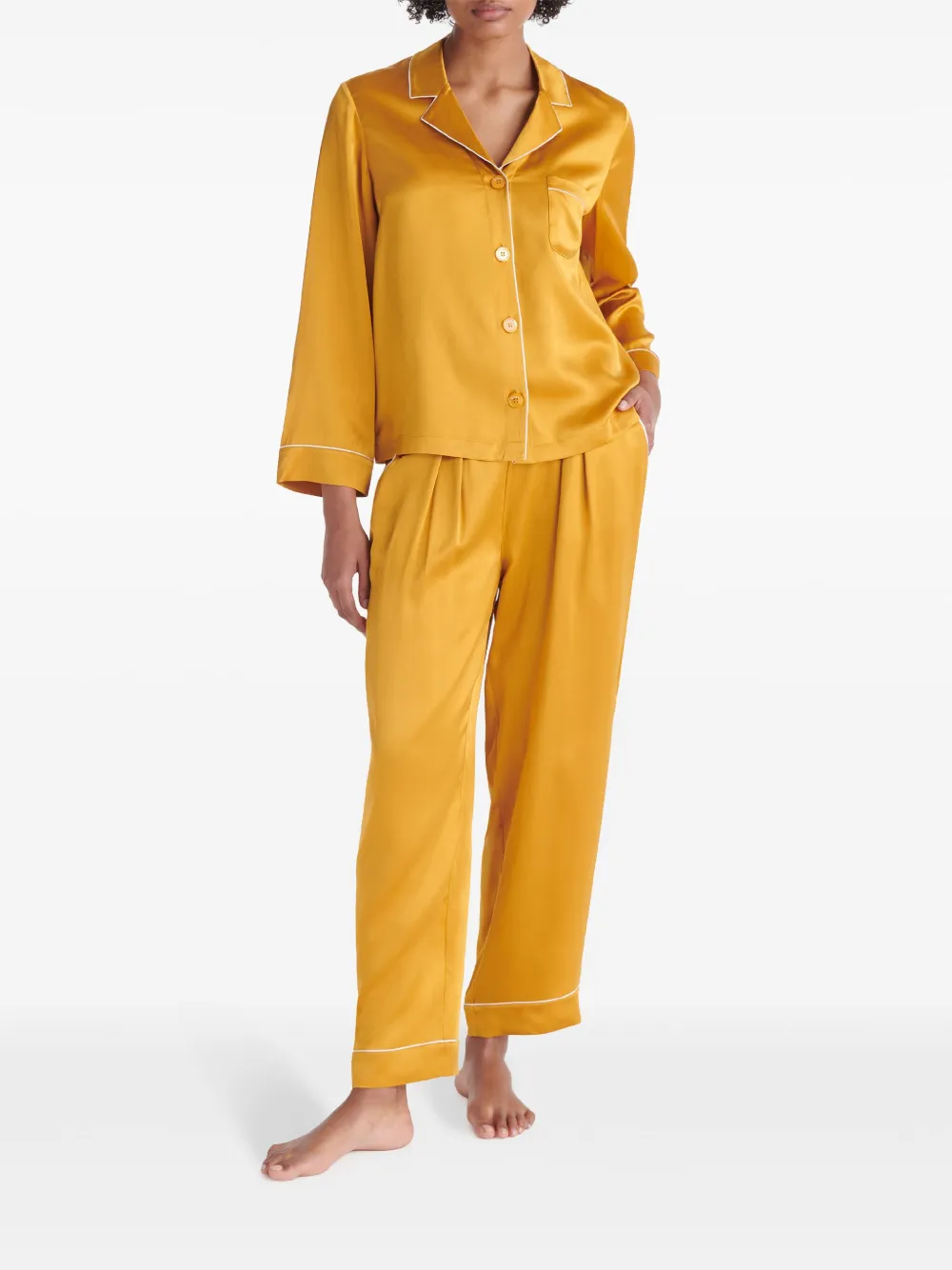 ERES Mondain zijden pyjamabroek Geel