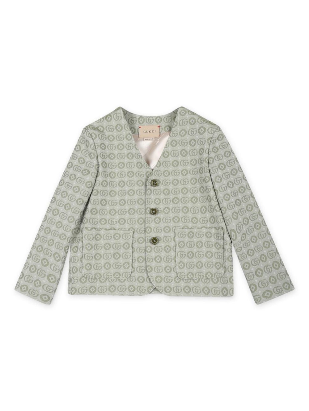 Gucci Kids Katoenen blazer met GG logo Groen