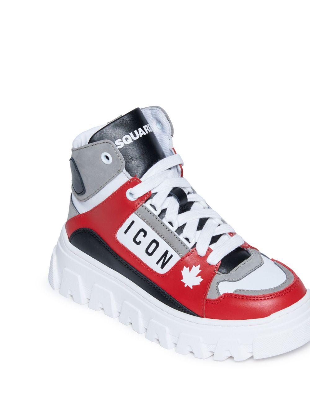 DSQUARED2 KIDS Icon leren sneakers Rood