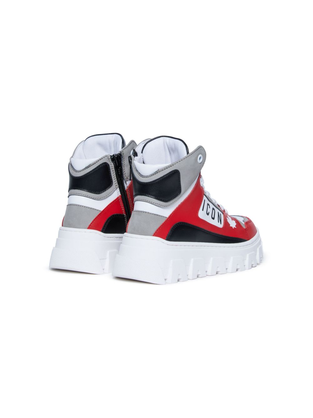 DSQUARED2 KIDS Icon leren sneakers Rood