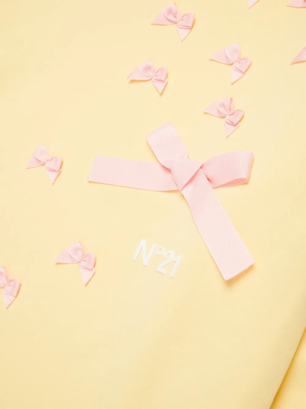Nº21 Kids Sweaterjurk met strik applicatie Geel