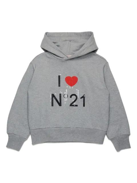Nº21 Kids logo-print cotton hoodie