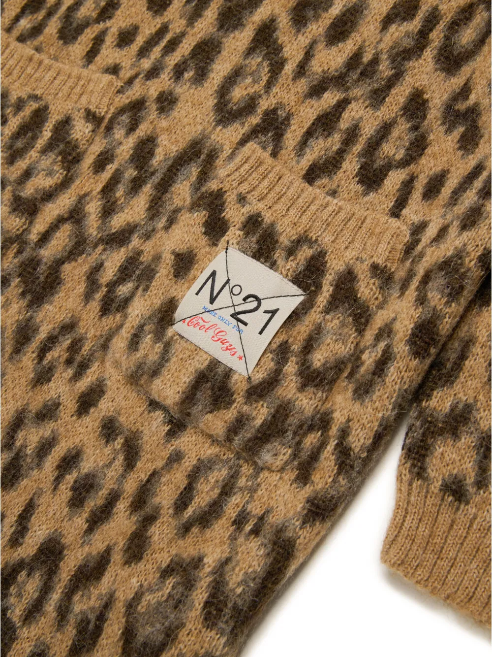 N°21 Leopard-print Wool-blend Dress In Brown
