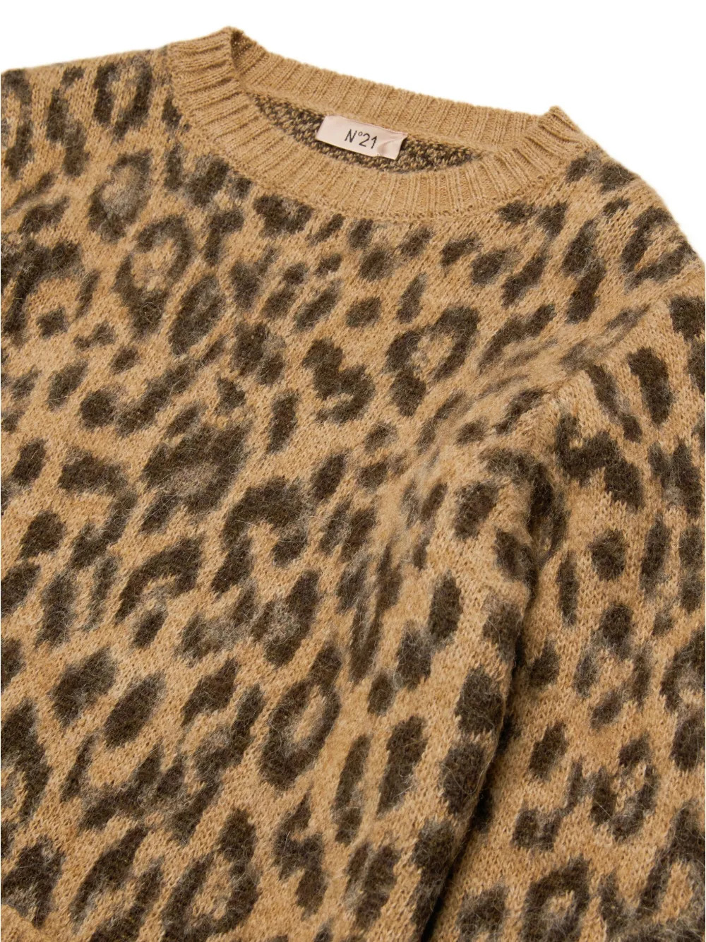 N°21 Leopard-print Wool-blend Dress In Brown
