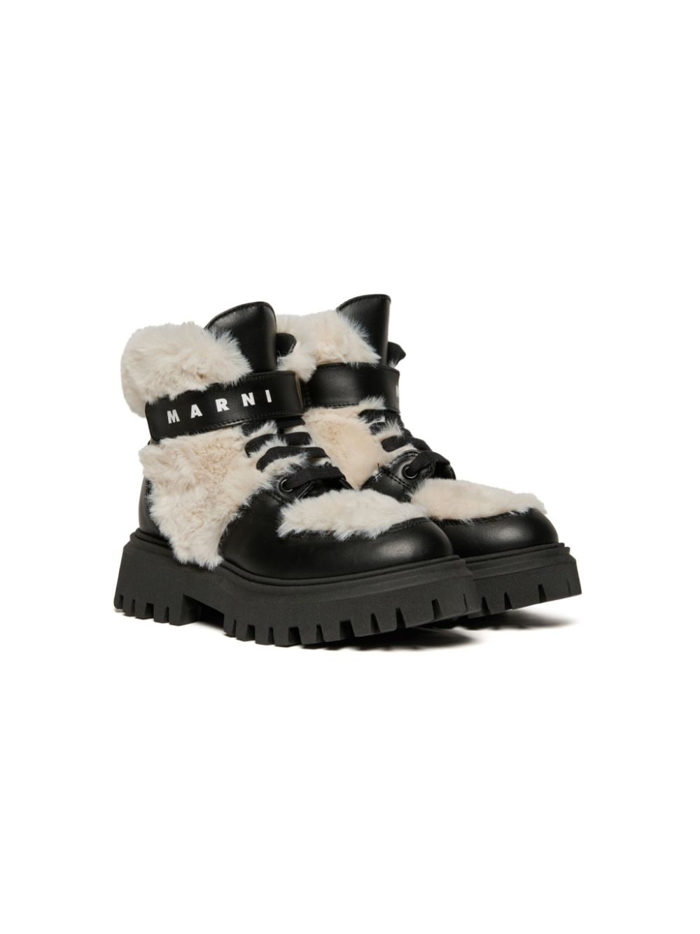 Marni Kids logo-print boots Black