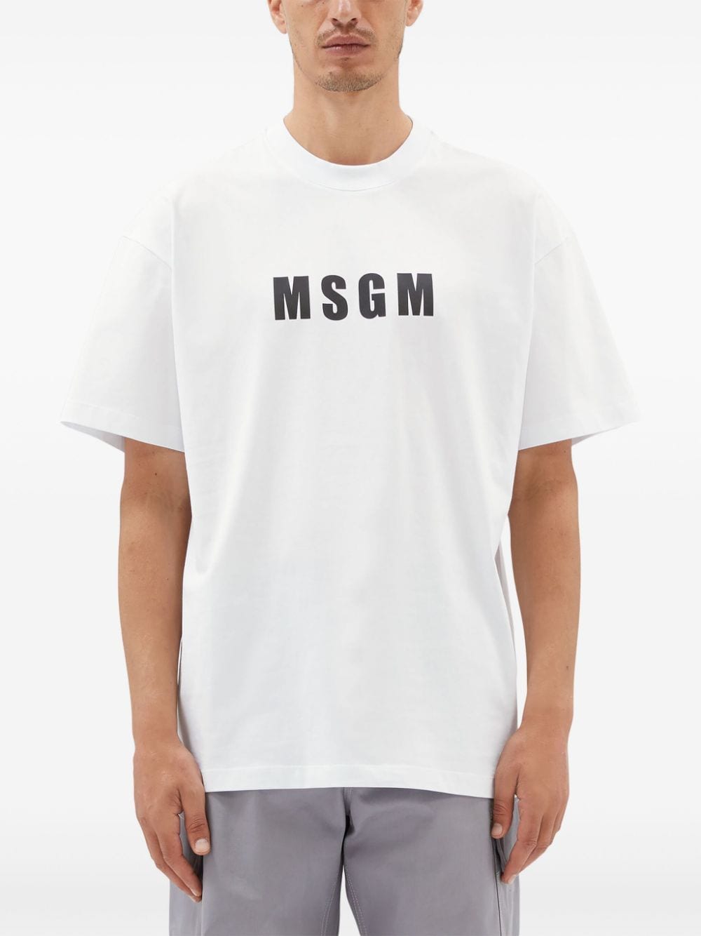 MSGM Katoenen T-shirt met logoprint - Wit
