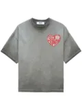 MSGM heart-print drop-shoulder T-shirt - Grey